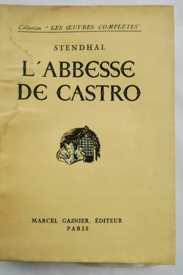 STENDHAL L'ABBESSE DE CASTRO 1946