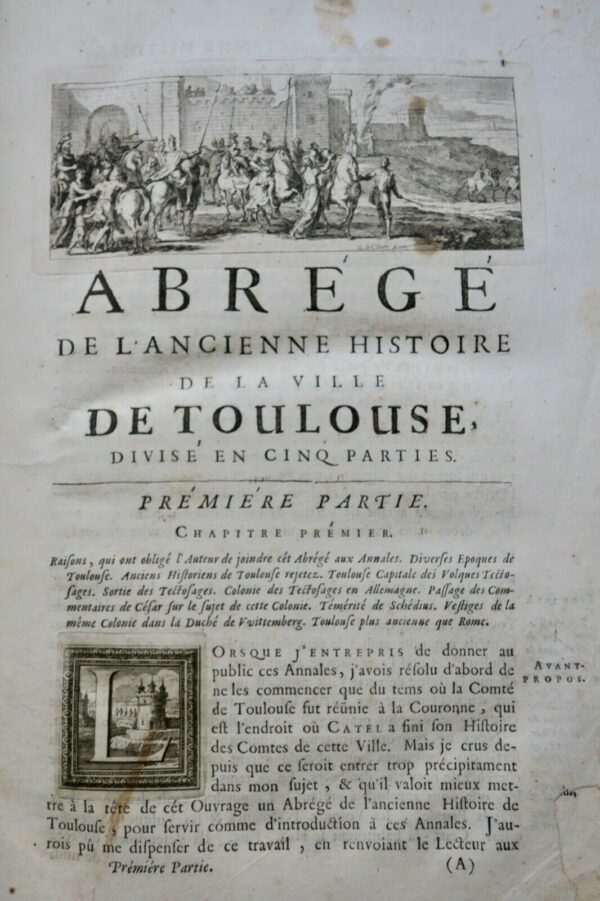 TOULOUSE Annales de la ville de Toulouse depuis la réunion de la Comté 1687