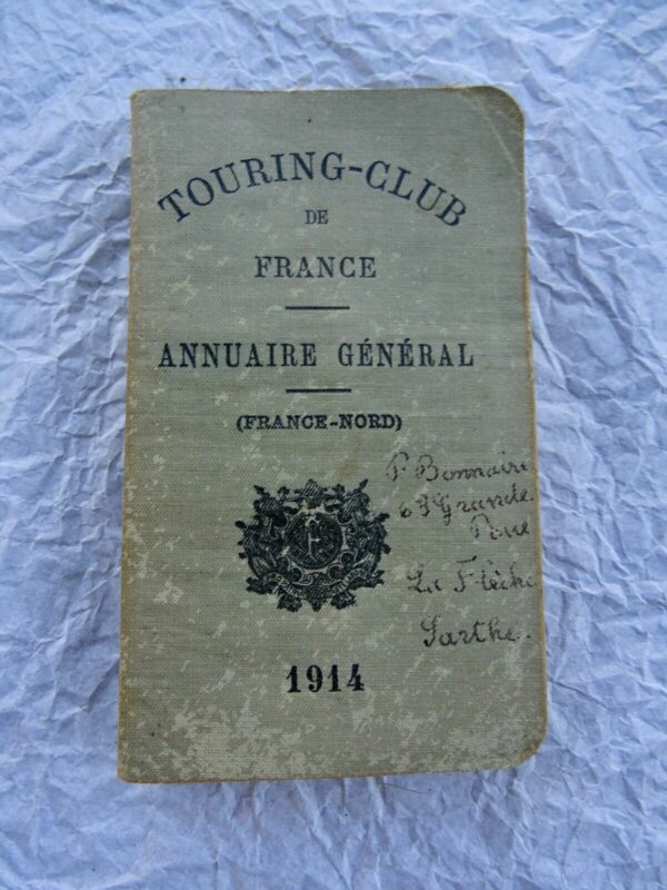 TOURING-CLUB de FRANCE 1914 annuaire