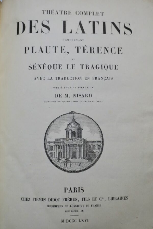 Théâtre complet des Latins comprenant Plaute, Térence, et Sénèque le tragique – Image 4