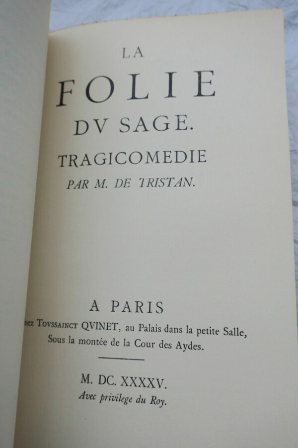 Tristan  Tristan - La Folie du Sage - Edition annotee par Jacques Madeleine 1936 – Image 5