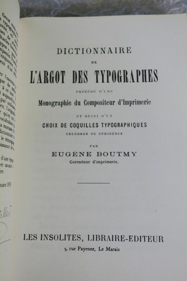 Typographe  Dictionnaire de l'argot des typographes suivi d'un choix ... – Image 9