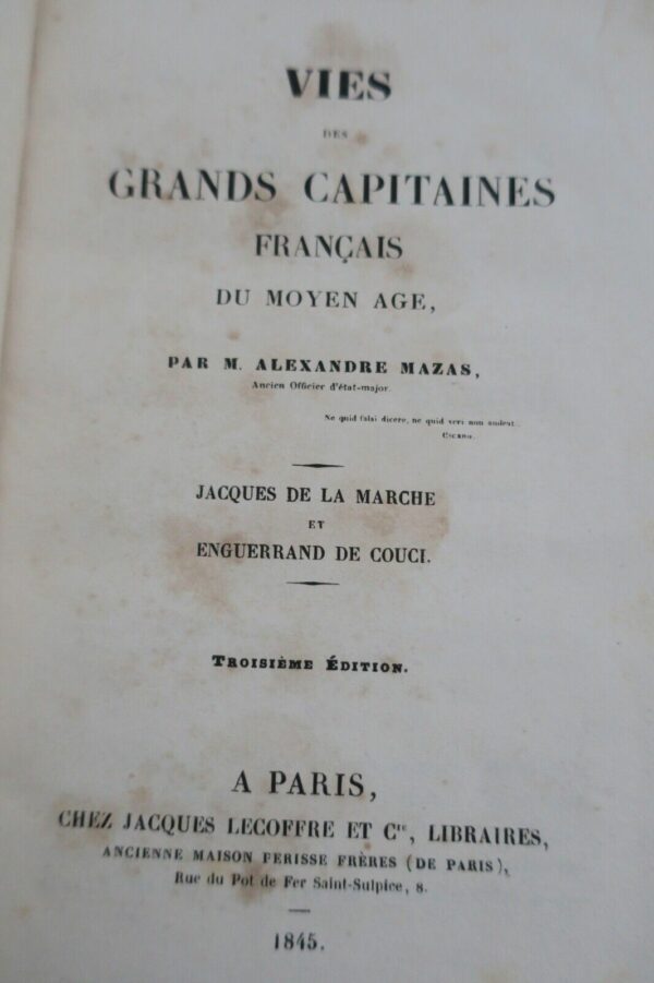 Vies des Grands Capitaines Français, du Moyen Age 1845 – Image 9