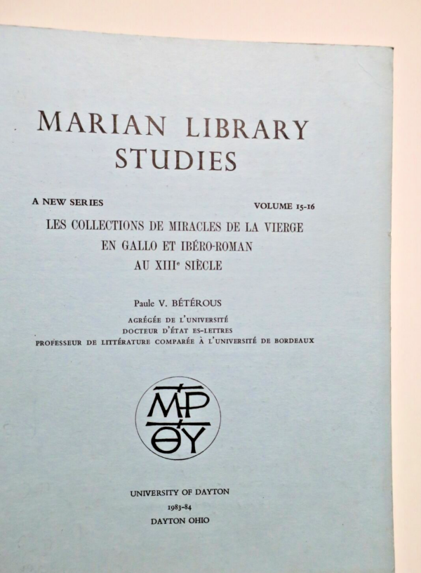 collections de miracles de la Vierge en gallo et ibero-roman au XIIIe si...