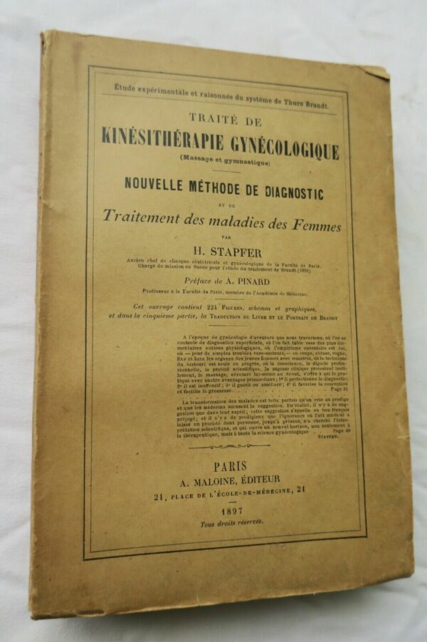 érotique Traité de kinésithérapie gynécologique (massage et gymnastique) 1897 – Image 3