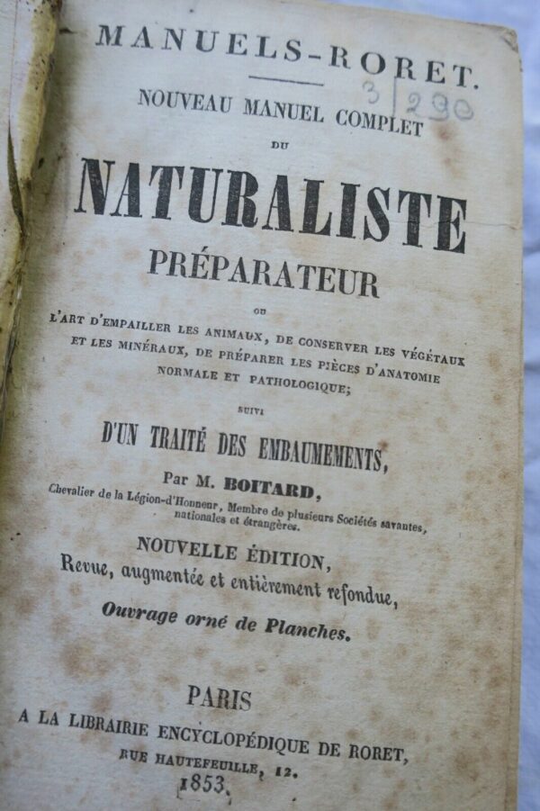 naturaliste manuel complet du naturaliste préparateur ou l'art..embaumement 1853 – Image 4